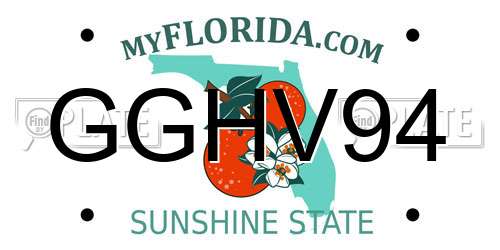 GGHV94 Florida License Plate