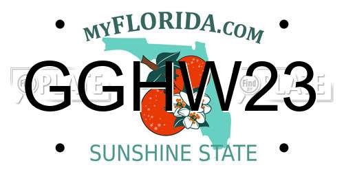 GGHW23 Florida License Plate