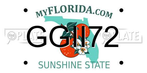GGII72 Florida License Plate