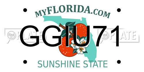 GGIU71 Florida License Plate