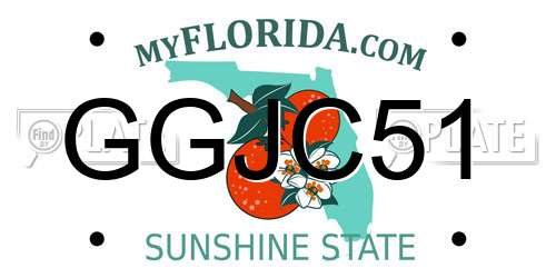 GGJC51 Florida License Plate