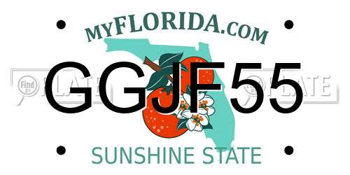 GGJF55 Florida License Plate