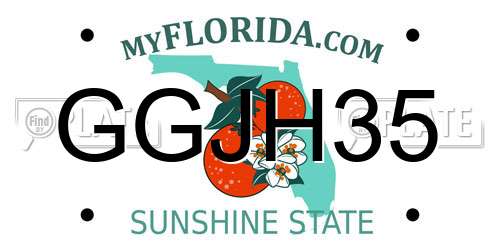 GGJH35 Florida License Plate