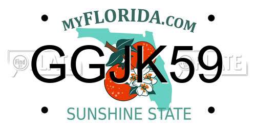 GGJK59 Florida License Plate