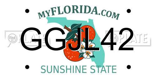 GGJL42 Florida License Plate