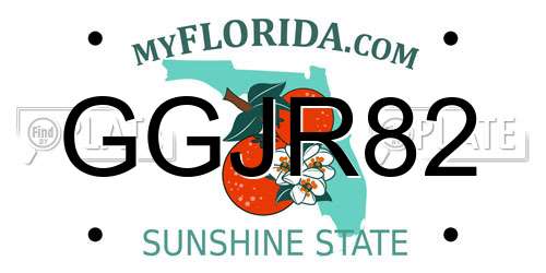 GGJR82 Florida License Plate