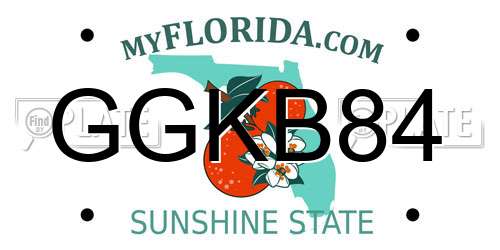 GGKB84 Florida License Plate