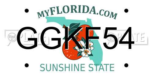 GGKF54 Florida License Plate
