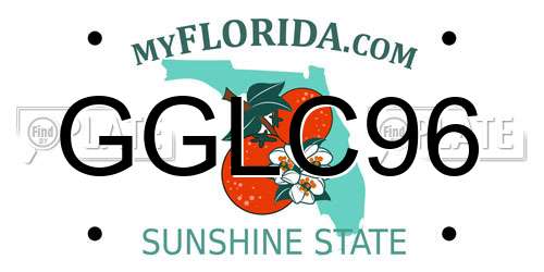 GGLC96 Florida License Plate
