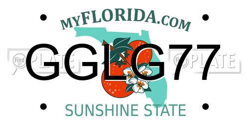 GGLG77 Florida License Plate