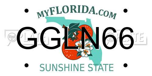 GGLN66 Florida License Plate