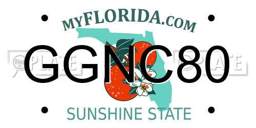 GGNC80 Florida License Plate