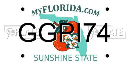 GGPI74 Florida License Plate