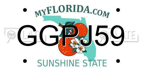 GGPJ59 Florida License Plate
