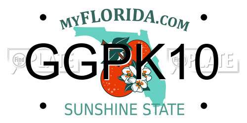 GGPK10 Florida License Plate