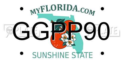GGPP90 Florida License Plate