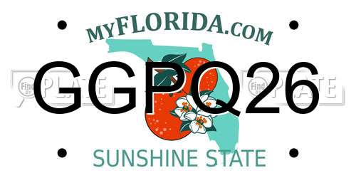 GGPQ26 Florida License Plate