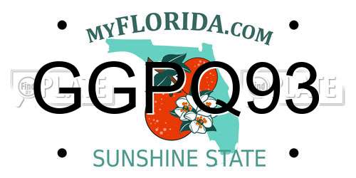 GGPQ93 Florida License Plate