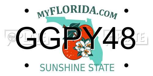 GGPY48 Florida License Plate