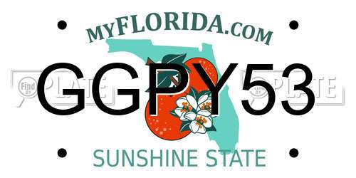 GGPY53 Florida License Plate