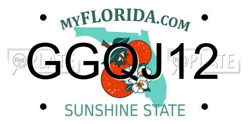 GGQJ12 Florida License Plate