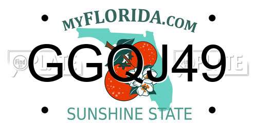 GGQJ49 Florida License Plate