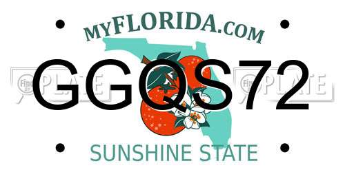 GGQS72 Florida License Plate