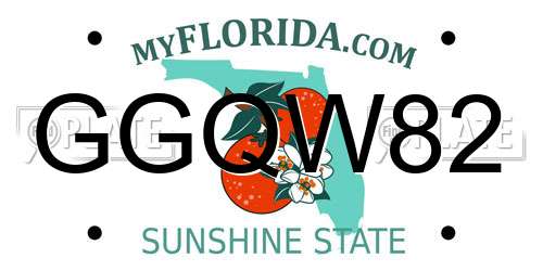 GGQW82 Florida License Plate