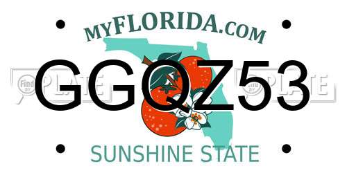 GGQZ53 Florida License Plate