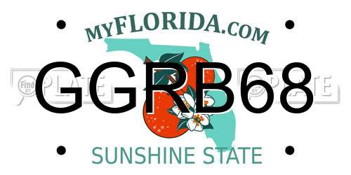GGRB68 Florida License Plate