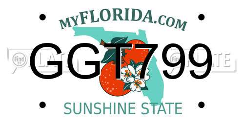 GGT799 Florida License Plate