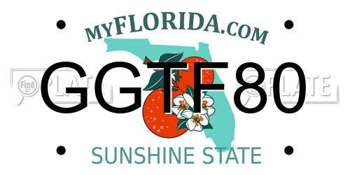 GGTF80 Florida License Plate