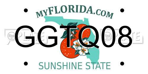 GGTQ08 Florida License Plate