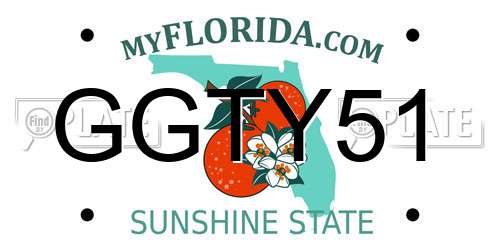 GGTY51 Florida License Plate