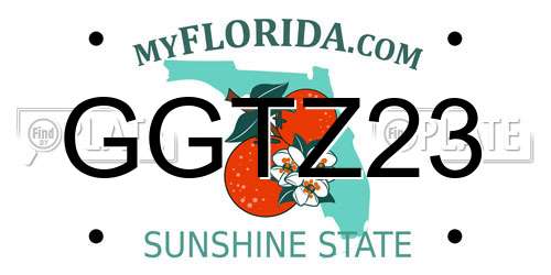 GGTZ23 Florida License Plate