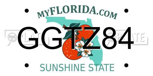 GGTZ84 Florida License Plate