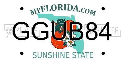 GGUB84 Florida License Plate
