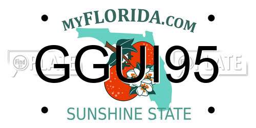 GGUI95 Florida License Plate