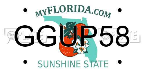 GGUP58 Florida License Plate