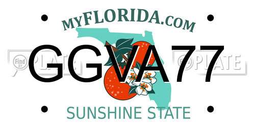 GGVA77 Florida License Plate