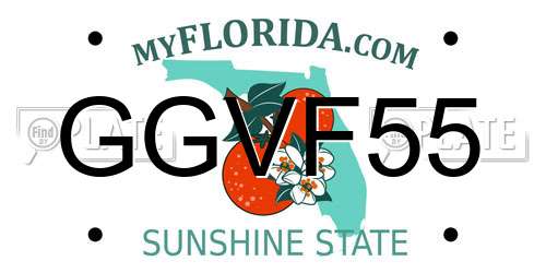 GGVF55 Florida License Plate