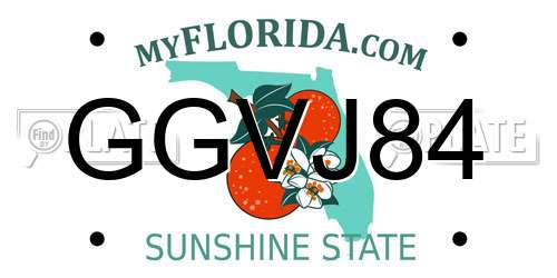 GGVJ84 Florida License Plate