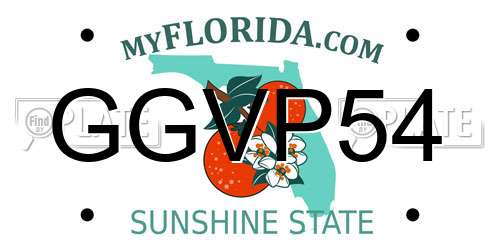 GGVP54 Florida License Plate