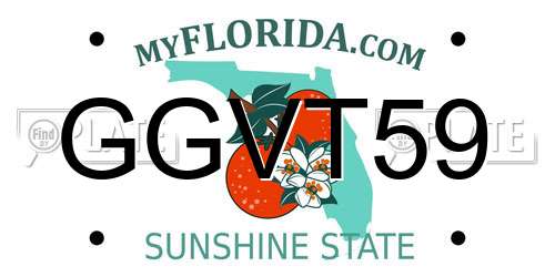 GGVT59 Florida License Plate