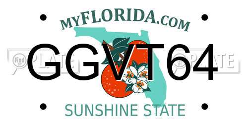 GGVT64 Florida License Plate