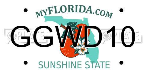 GGWD10 Florida License Plate