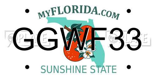 GGWF33 Florida License Plate