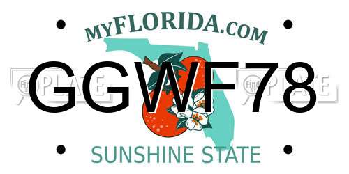 GGWF78 Florida License Plate
