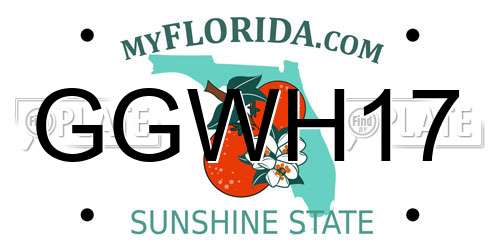 GGWH17 Florida License Plate