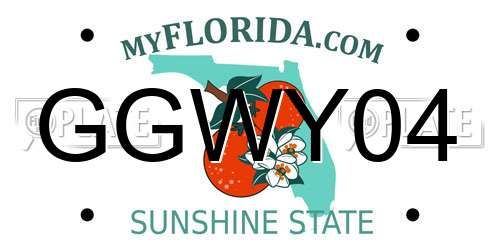 GGWY04 Florida License Plate